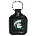 Michigan St. Spartans Square Leatherette Key Chain